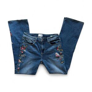 Driftwood Embroidered Wide Leg Jeans  | Birds & Floral Boho Denim| W Size 29